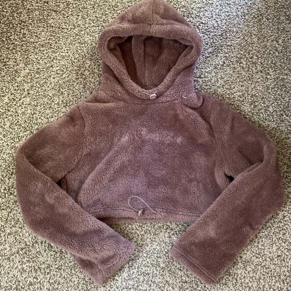 Plum Sherpa cropped XS Oversized Winter - Picture 2 of 7